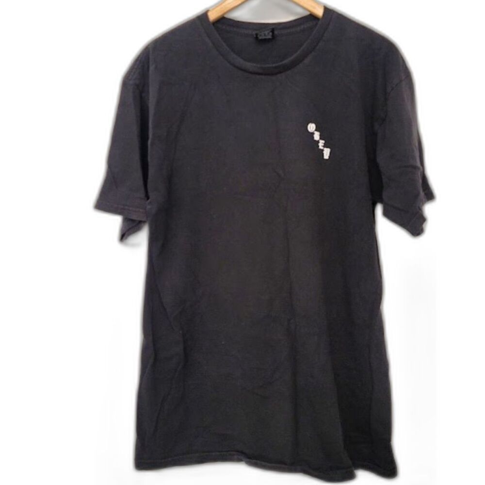 Obey Rose Spider Web Thrashed Faded Black Tee Cracked Skater Shirt Mens L